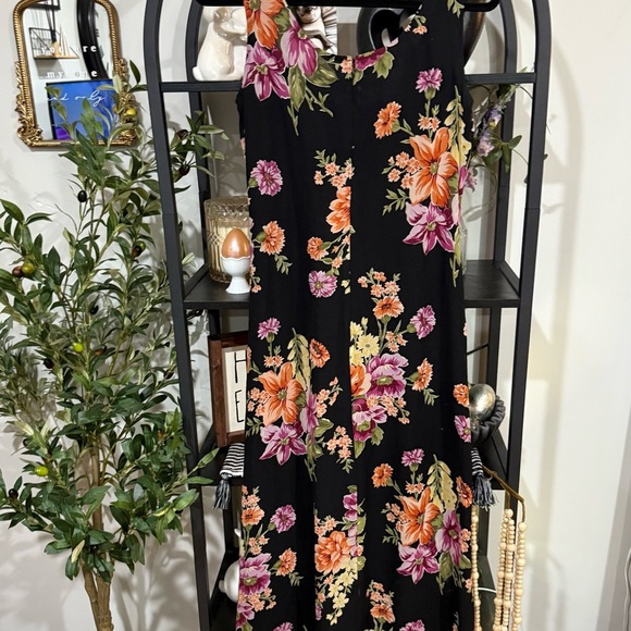 Jones New York Black floral Sleeveless Maxi Dress size 6 - Picture 6 of 9